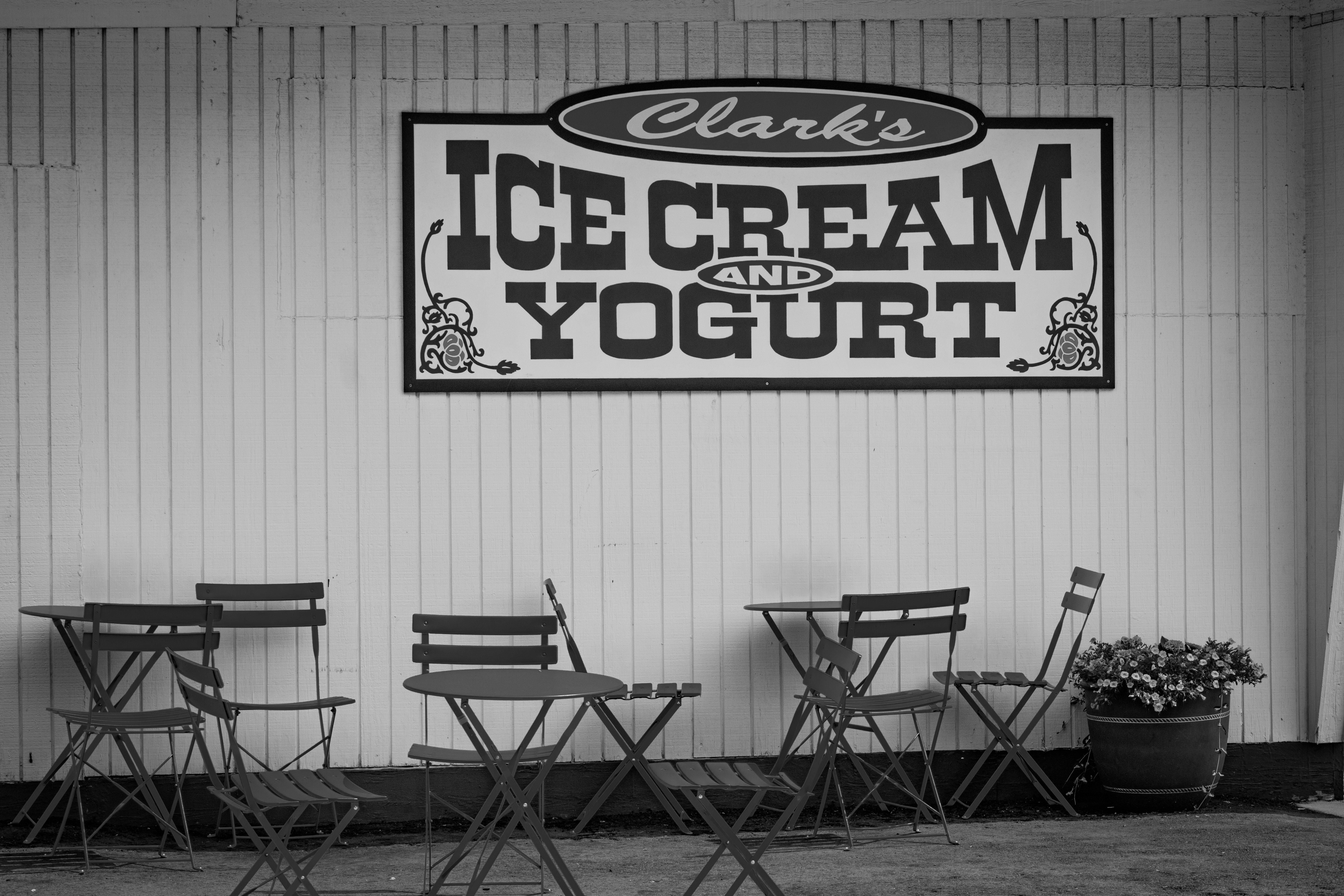 Berkley black and white storefront scene