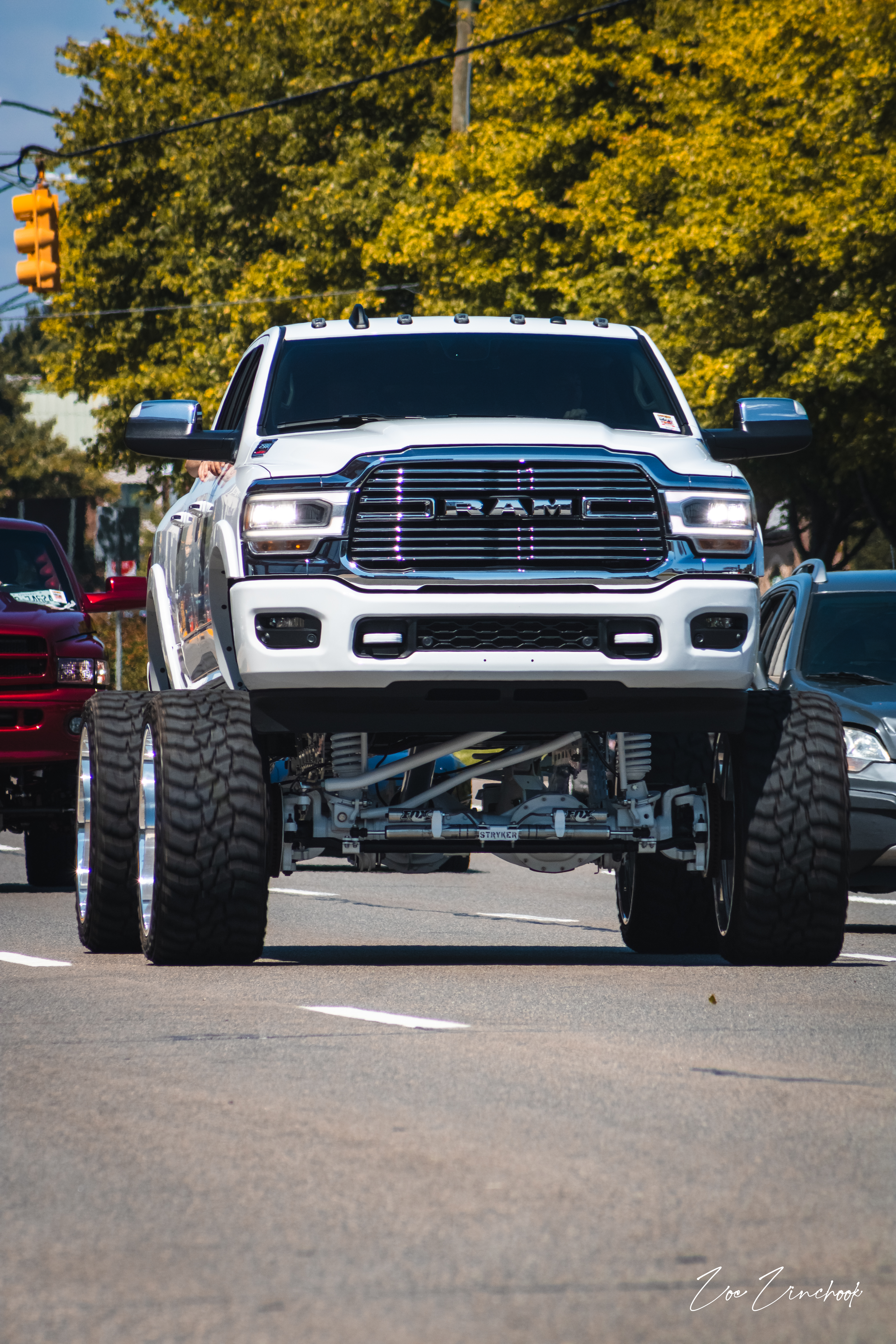 Lifted truck front view at Dream Cruise