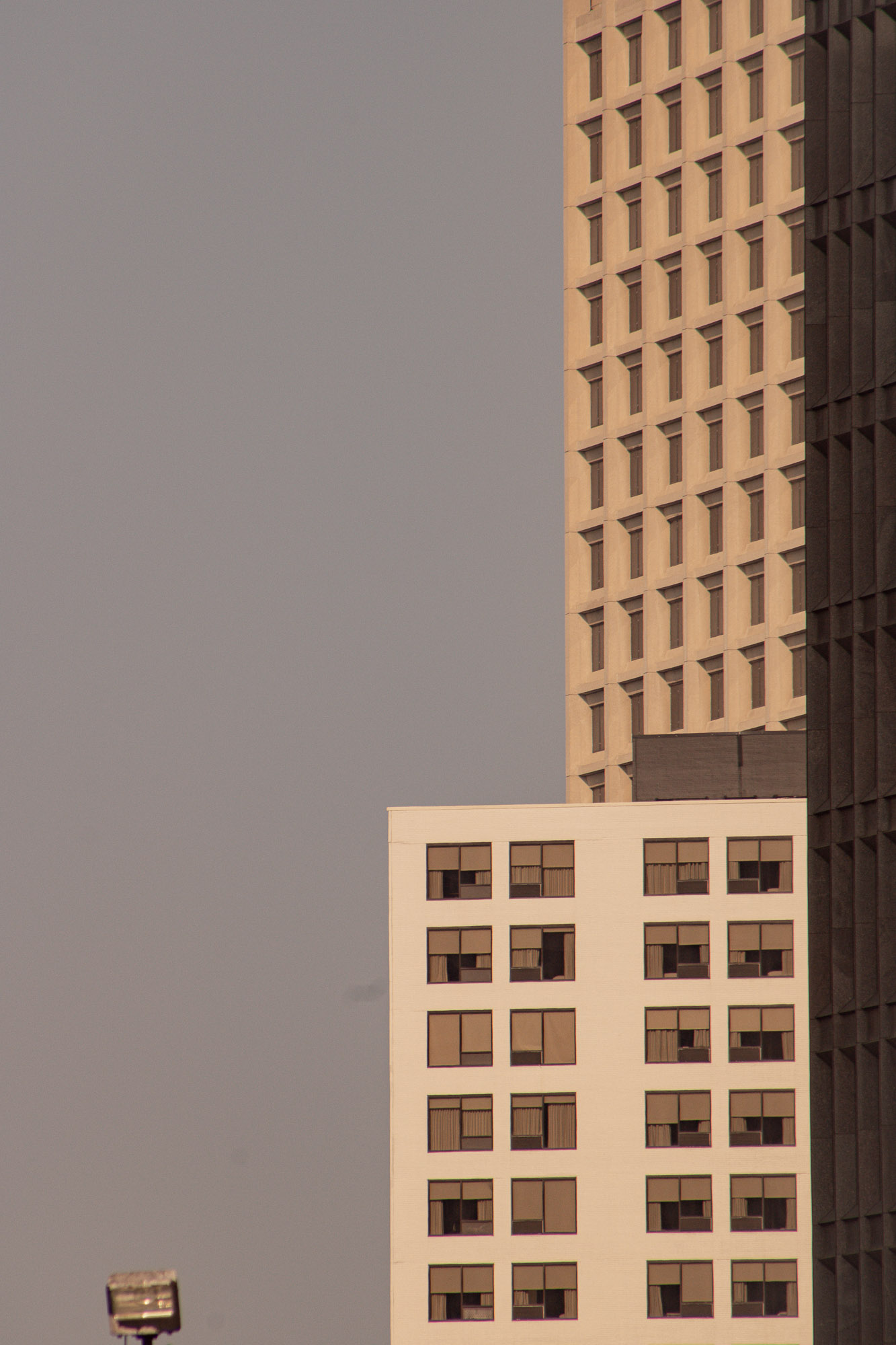 Street corner in Detroit at golden hour