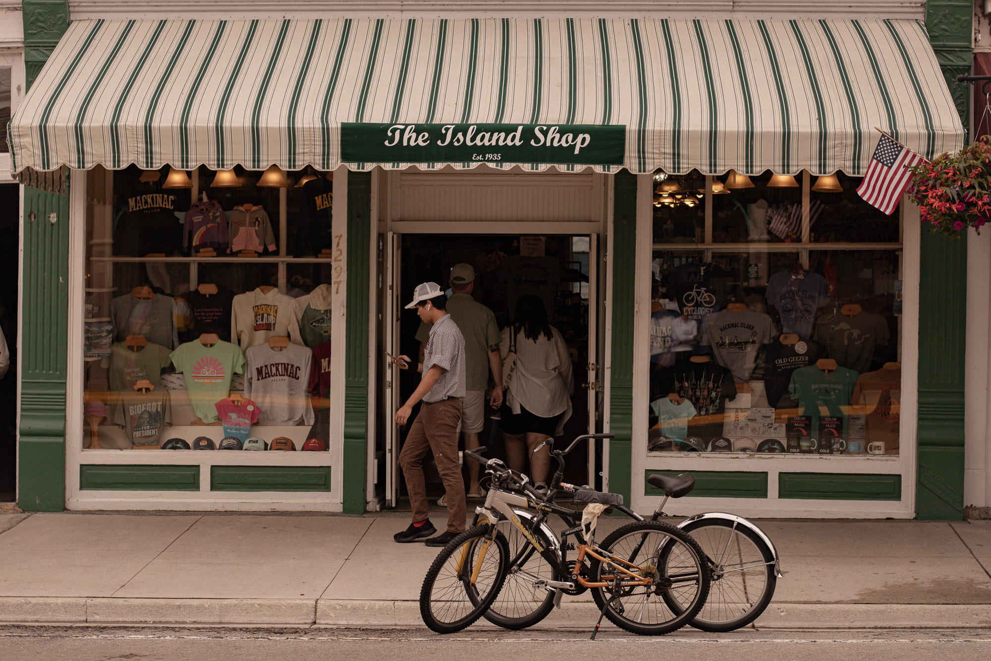 Mackinac coastline under overcast sky