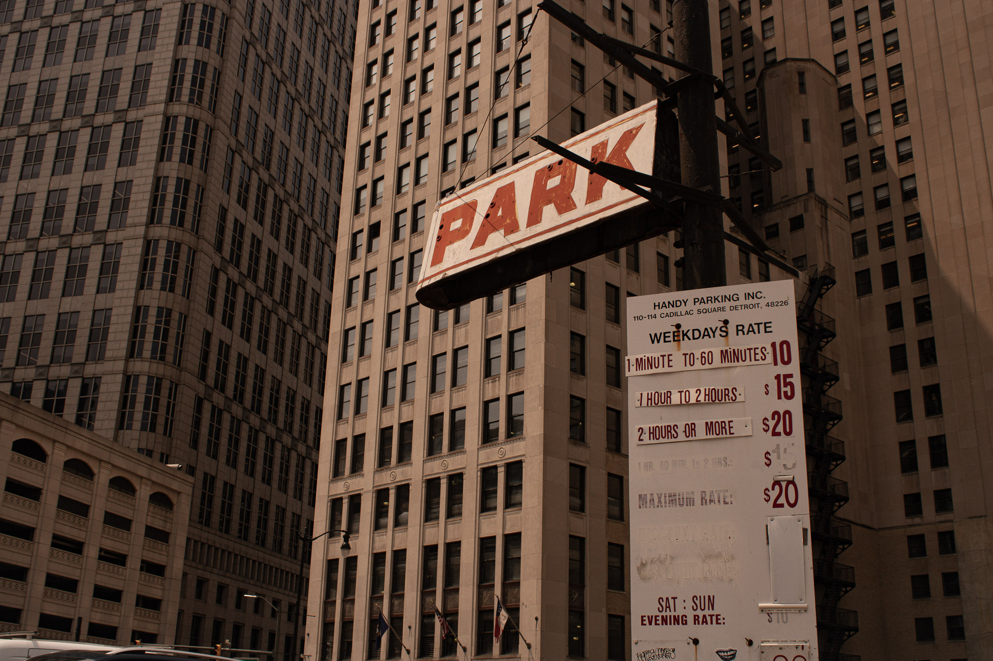Detroit storefront and sidewalk detail